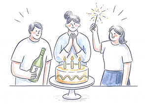 お祝いをする